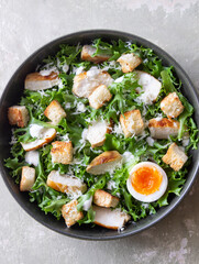 Caesar salad with chicken. Healthy eating. Diet.