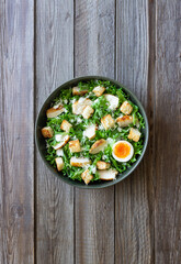 Caesar salad with chicken. Healthy eating. Diet.
