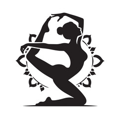 Gymnastics female silhouette illustration set