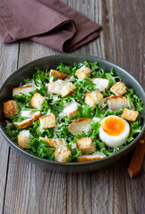 Caesar salad with chicken. Healthy eating. Diet.