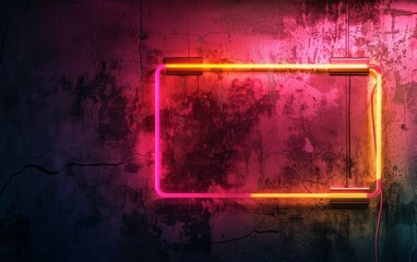 Craft a neon sign with a brand logo shining brightly against a dark background Clean lines, impactful visual