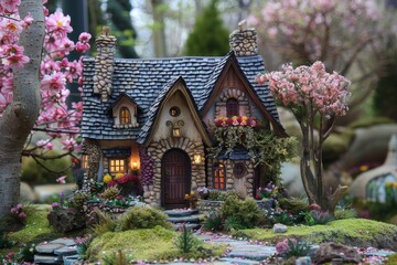Fototapeta premium Craft an alluring visual representation of a dreamy Fairy Tale Cottage