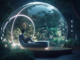 Personal Privacy Bubble in a Futuristic Park