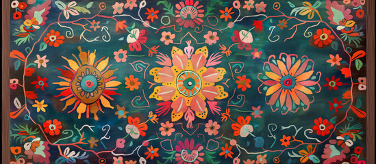 modern colorful rug floral pattern concept design