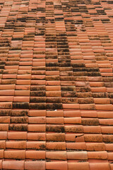 Close Up of Red Brick Roof