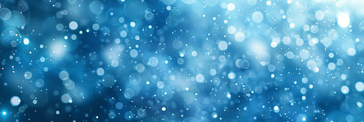 Fototapeta premium Bright bokeh lights in soft blue and white hues creating a fresh and airy atmosphere with shimmering orbs and gentle focus 