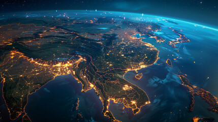 Earth View: Korea and Networks in Light Colors

