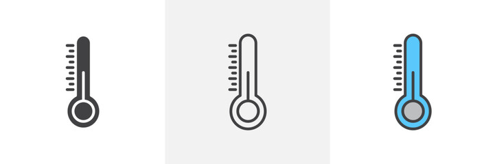 Thermometer half vector set. Normal temperature graphic.