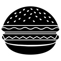 burger icon vector art illustration