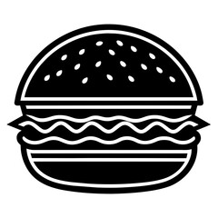 burger icon vector art illustration