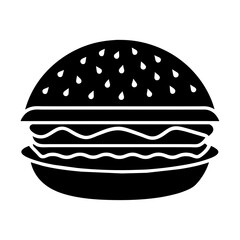 burger icon vector art illustration