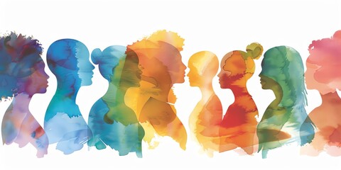 A group of diverse women of different races and ethnicities stand together in solidarity, representing unity and diversity.