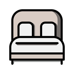 Hotel bedroom flat icon. symbol bed editable furniture. Vector Illustrations.