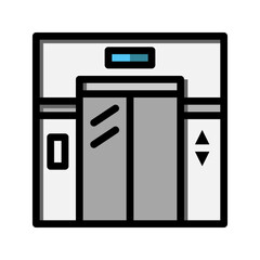 Elevator flat icon. Editable up and down stairs symbol. Vector Illustrations.