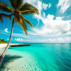 beach with palm trees