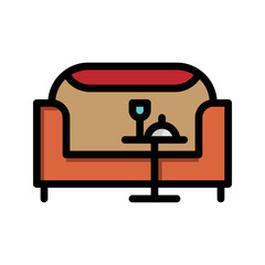 Lounge flat icon. editable hotel dining room symbol. Vector Illustrations.