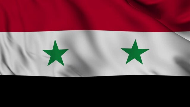 Syria Flag waving animation seamless loop. 4k