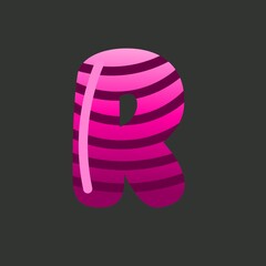 Shiny letter r,r,Bright  glowing shiny glass letter  in a 3D illustration , a to z shiny fonts .