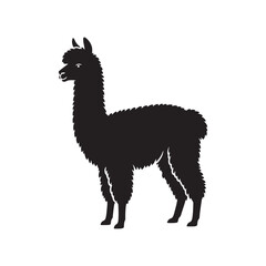 Fototapeta premium Elegant Alpaca silhouette vector for creative projects Alpaca illustration