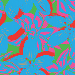 Colourful Abstract Floral Seamless Pattern Design