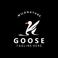 Animal Goose bird nature logo with modern style inspiration. premium design