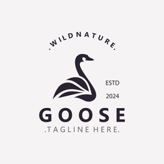 Animal Goose bird nature logo with modern style inspiration. premium design