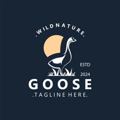 Animal Goose bird nature logo with modern style inspiration. premium design