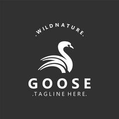Animal Goose bird nature logo with modern style inspiration. premium design