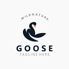 Obraz premium Animal Goose bird nature logo with modern style inspiration. premium design