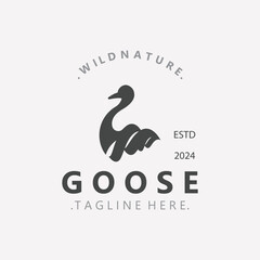 Animal Goose bird nature logo with modern style inspiration. premium design