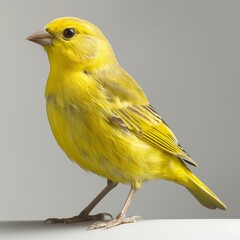 Yellow Bird Perched on White Table