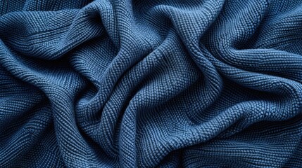 Soft fleecy navy blue fabric background with a textured close up appearance