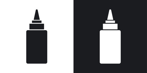 Sauce symbols. Tomato ketchup bottle vector icon. Sauce squeeze bottle vector.