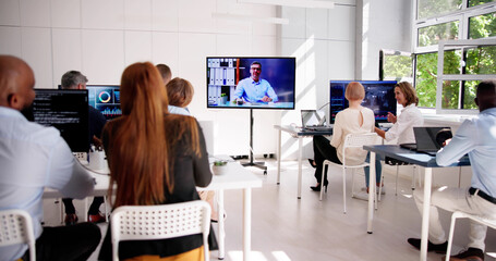 Businesspeople Having Video Conference