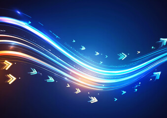 Obraz premium カーブしたカラフルな光の線の抽象的な背景