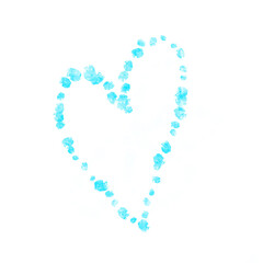 heart made of flowers isolated on white