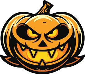 Scary Halloween pumpkin face