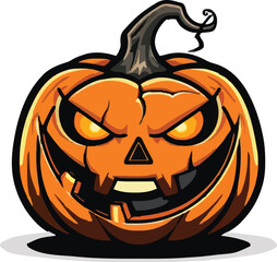 Scary Halloween pumpkin face