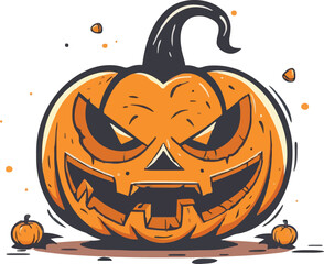 Scary Halloween pumpkin face