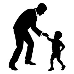 Father Walking with Son Silhouette