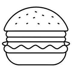 burger icon vector illustration line art