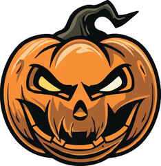 Scary Halloween pumpkin face