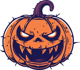 Scary Halloween pumpkin face