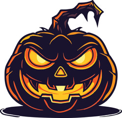 Scary Halloween pumpkin face