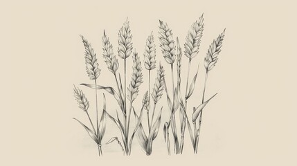 Obraz premium Parable of Wheat and Weeds, Farmer Allows Growth Until Harvest, Biblical Illustration, Beige Background, Copyspace