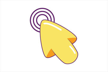 Mouse Arrow Flat Sticker Design