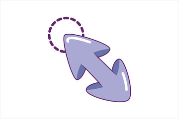 Mouse Arrow Flat Sticker Design