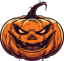 Scary Halloween pumpkin face