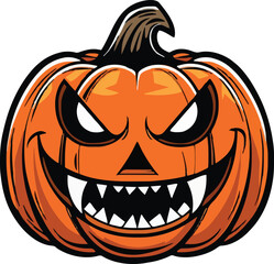 Scary Halloween pumpkin face