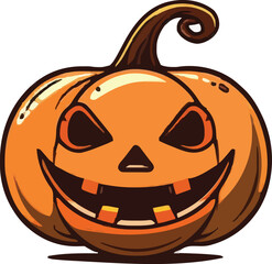 Scary Halloween pumpkin face